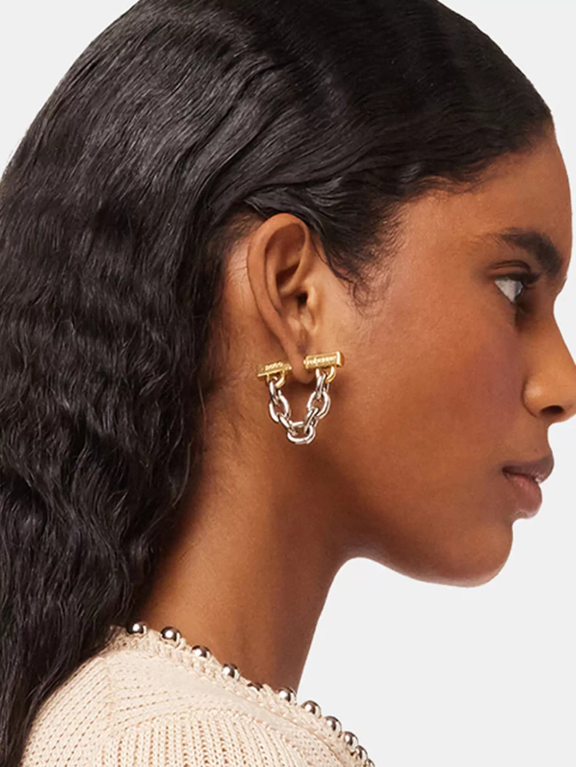 boucles_doreilles_en_chane_orargent_2-1.webp Rabanne Sélection De Soirée | Petits Cadeaux^Boucles d'oreilles en chaîne Or/Argent