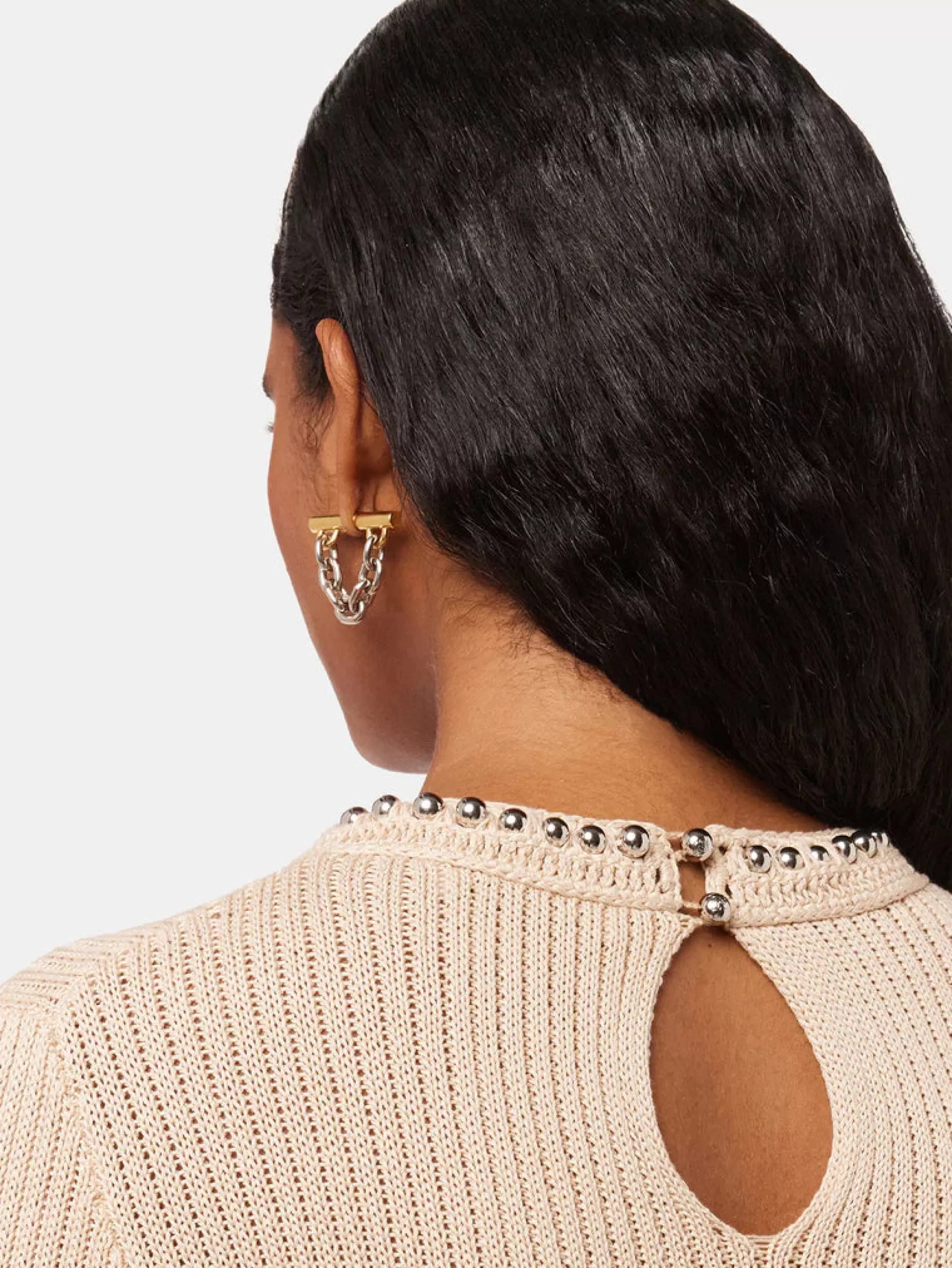 boucles_doreilles_en_chane_orargent_4-1.webp Rabanne Sélection De Soirée | Petits Cadeaux^Boucles d'oreilles en chaîne Or/Argent