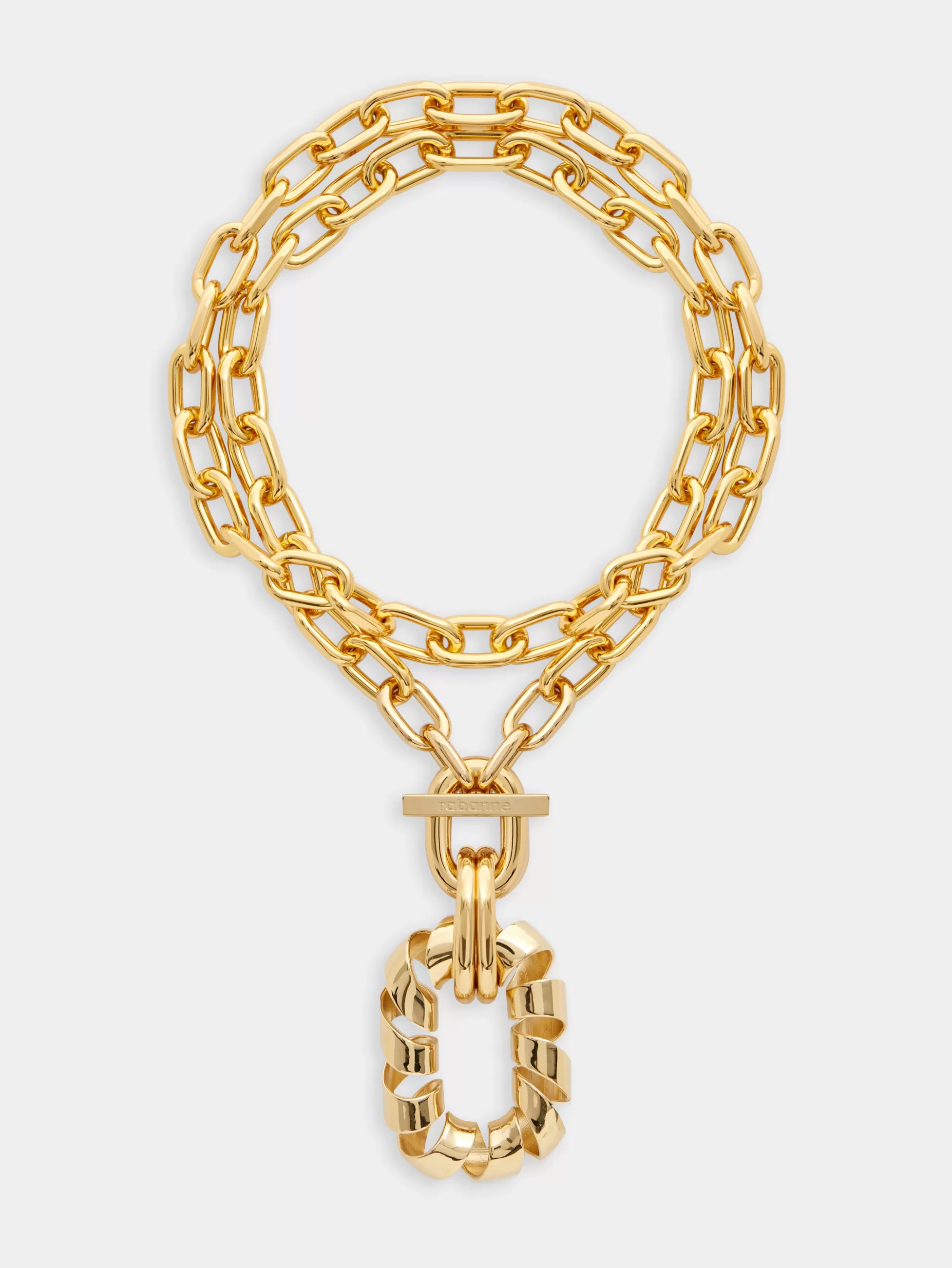 Rabanne Colliers^Collier double XL link twist à pendentif