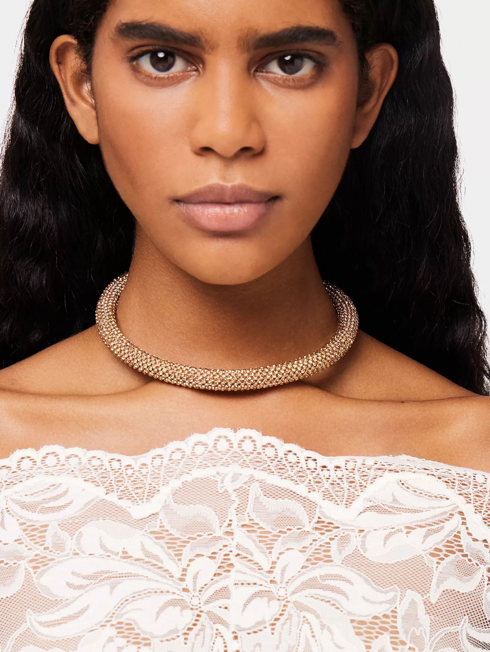 Rabanne Colliers^Collier en pixel tube doré