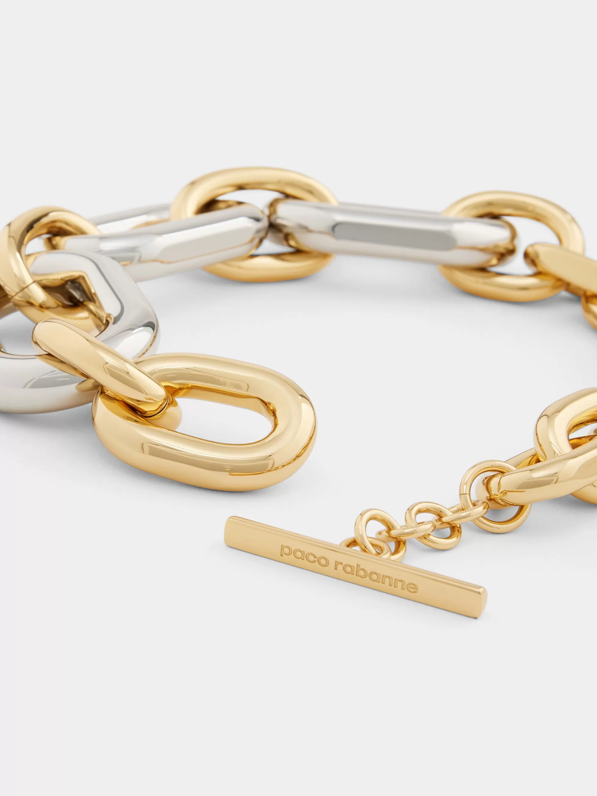 collier_xl_link_oversize_dor_et_argent_3-1.webp Rabanne Sélection De Soirée | Colliers^Collier XL Link oversize doré et argent