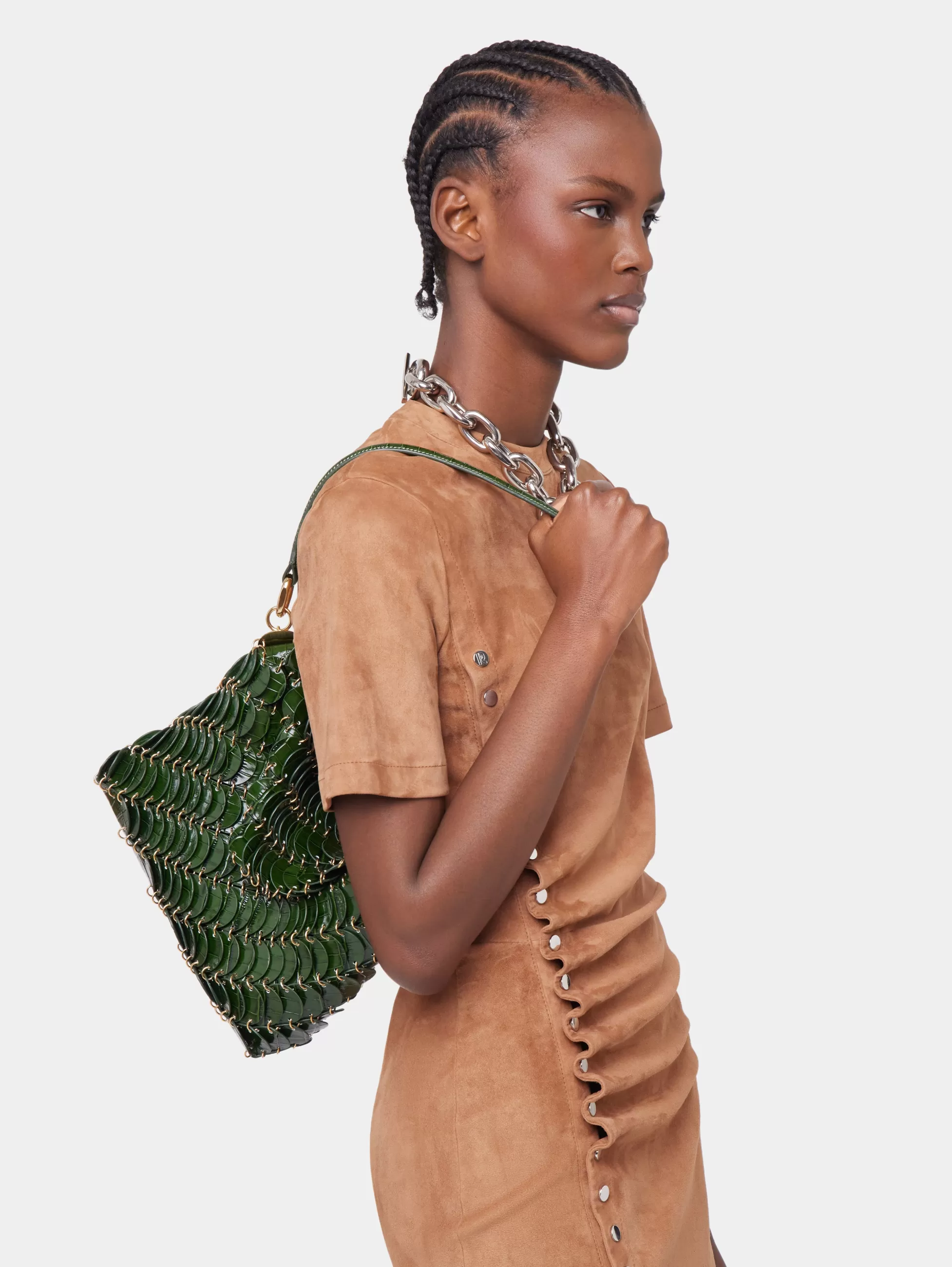 green_paco_leather_bag_2-1.webp Rabanne Les Sacs Paco En Cuir | Sélection De Soirée^GREEN PACO LEATHER BAG