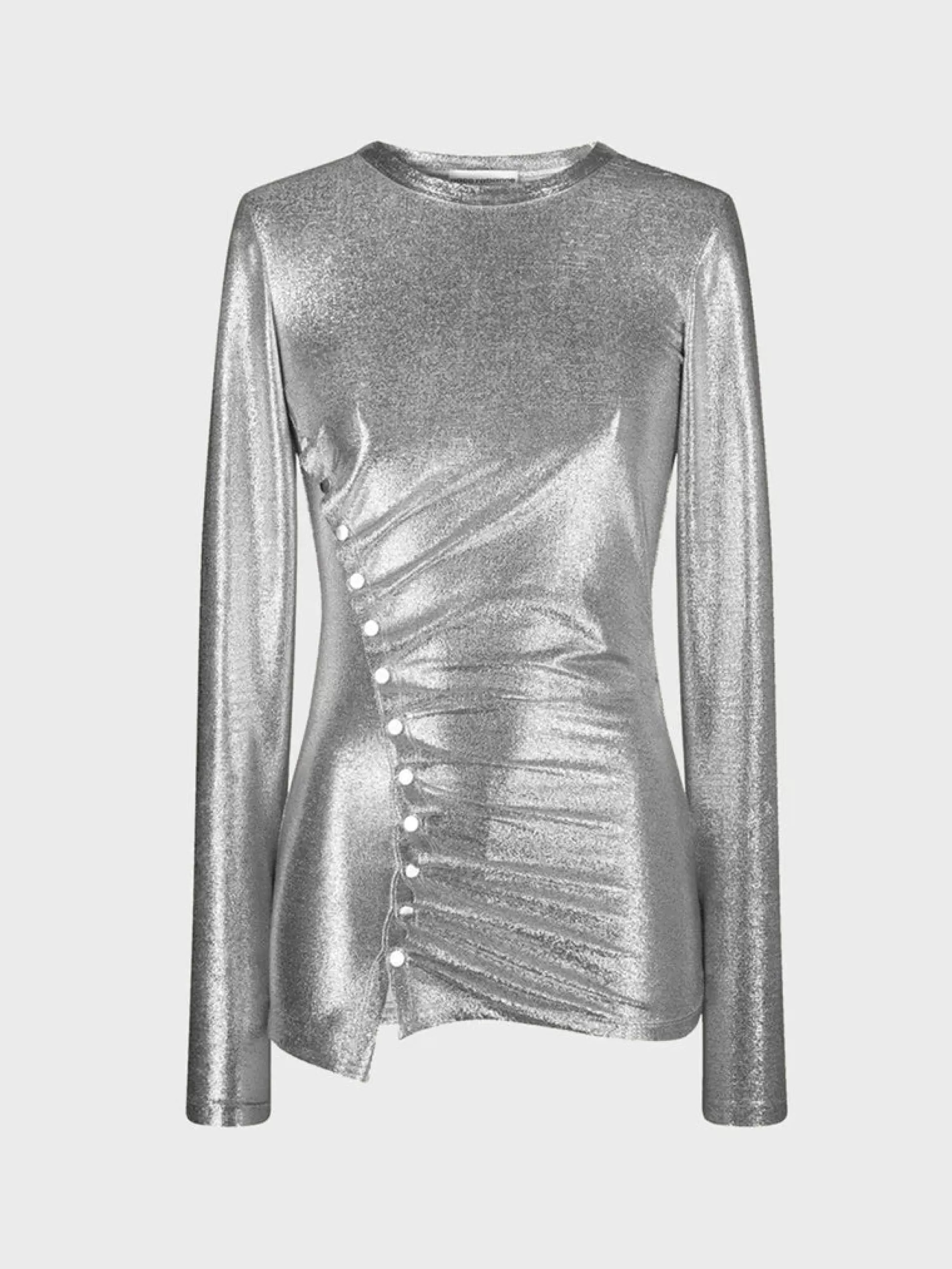 Rabanne Hauts^Haut drapé argent en lurex