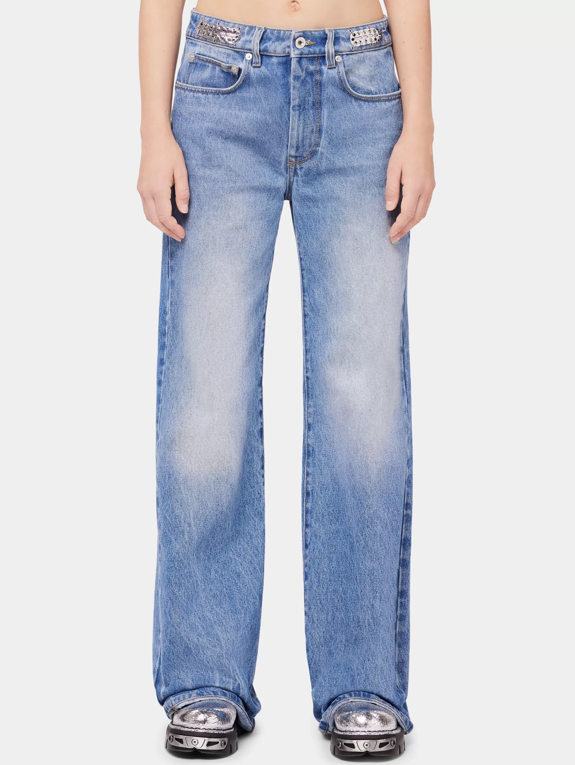 jeans_bleu_signature_avec_pastilles__2-1.webp Rabanne Denim | Pantalons^Jeans bleu signature avec pastilles 1969
