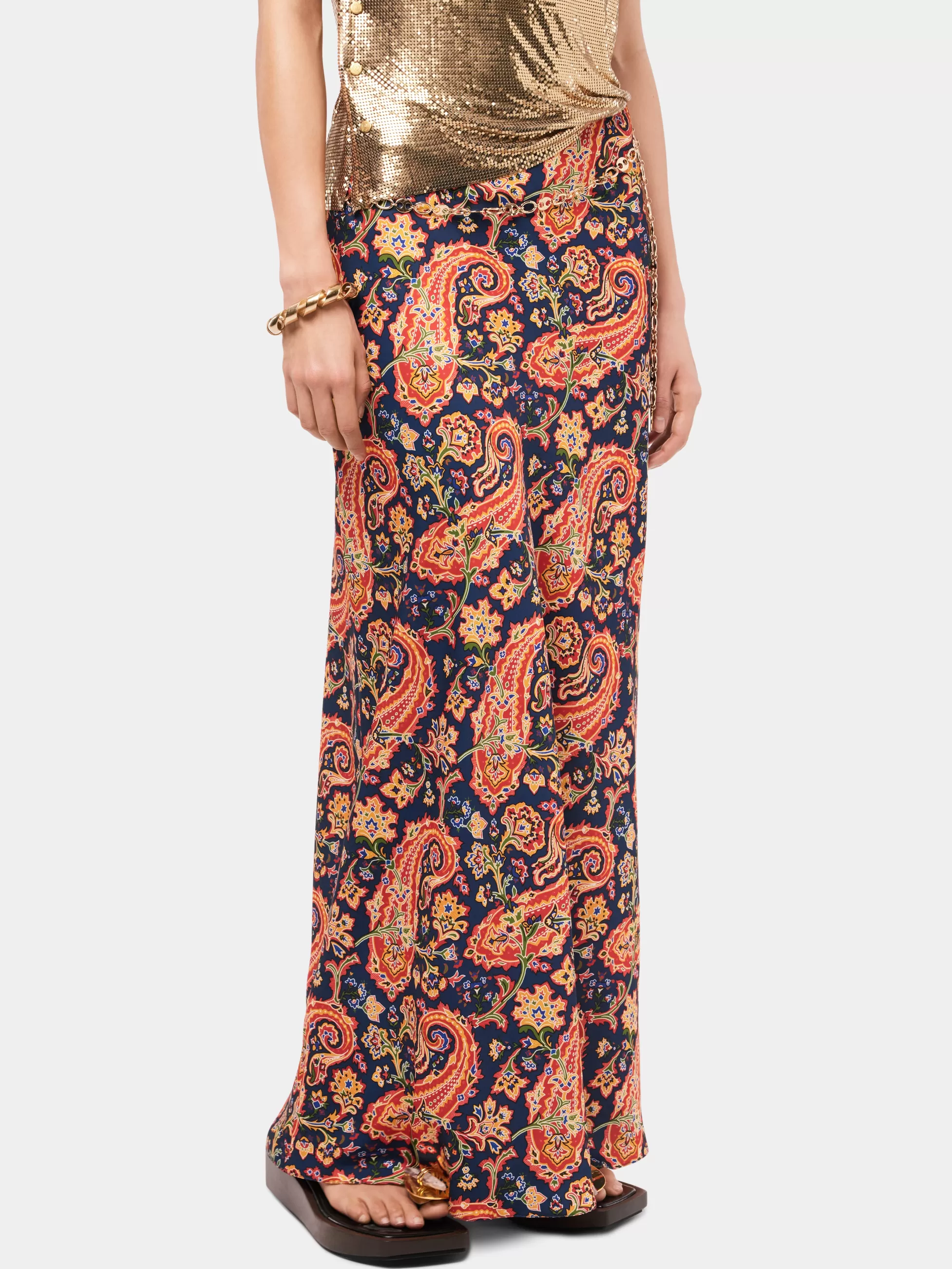 jupe_nuisette__motif_paisley__dtail_de_chane_eight_2-1.webp Rabanne Jupes^Jupe nuisette à motif paisley à détail de chaîne "eight"