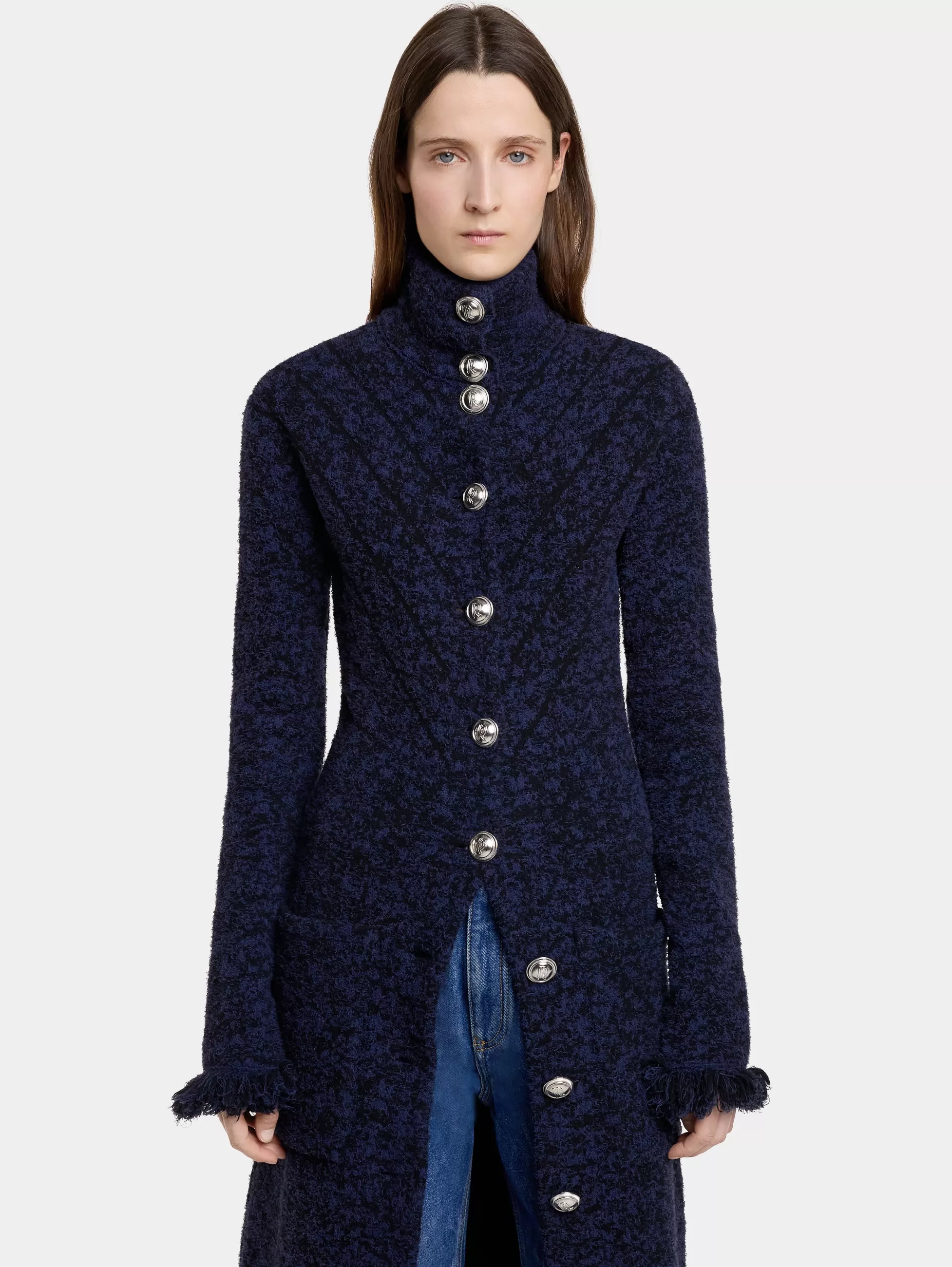 manteau_long_en_maille_tweed_2-1.webp Rabanne Vestes | Maille^MANTEAU LONG EN MAILLE TWEED