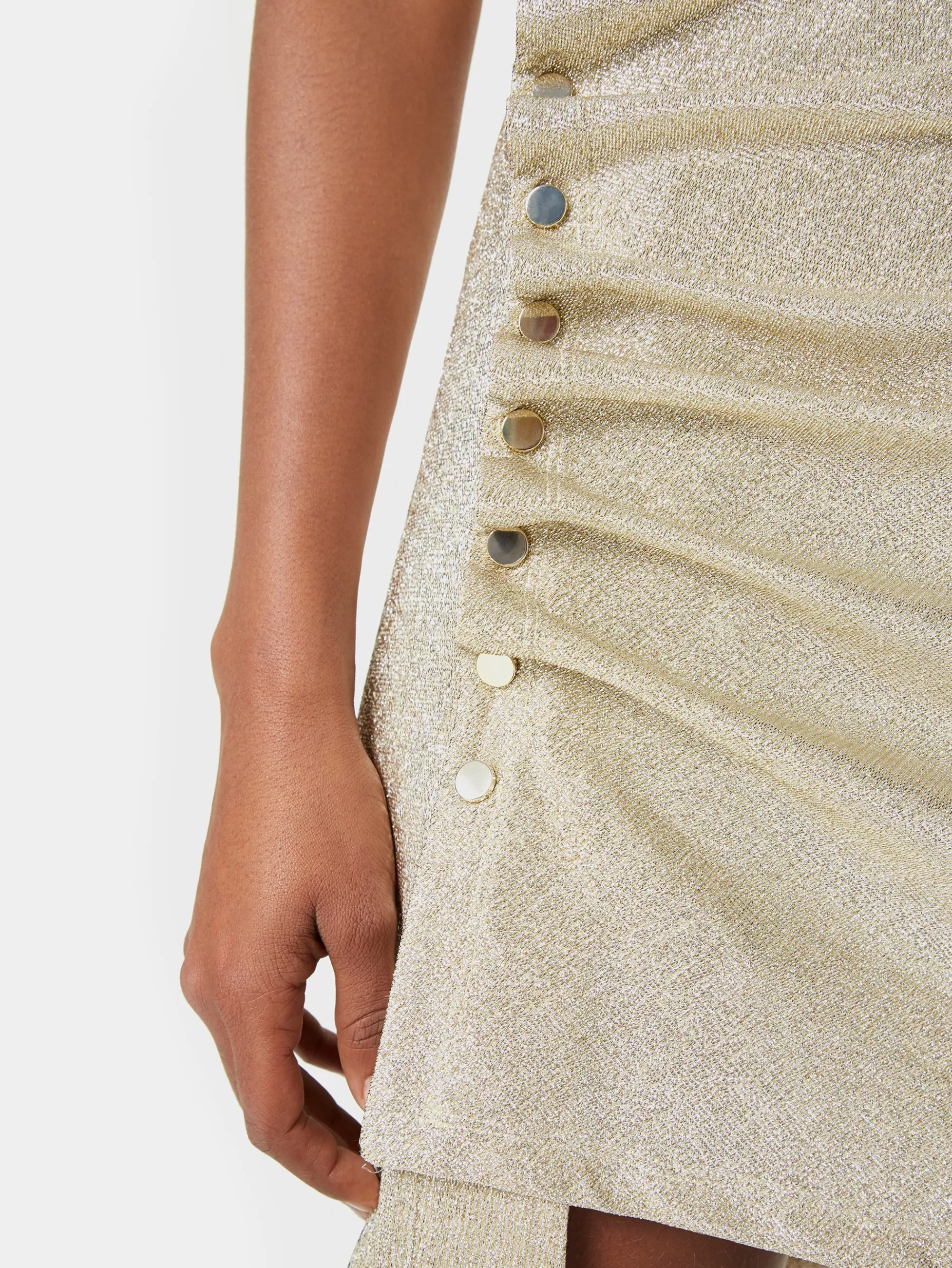 Rabanne Robes^Mini-robe dorée sans manches drapée à pression