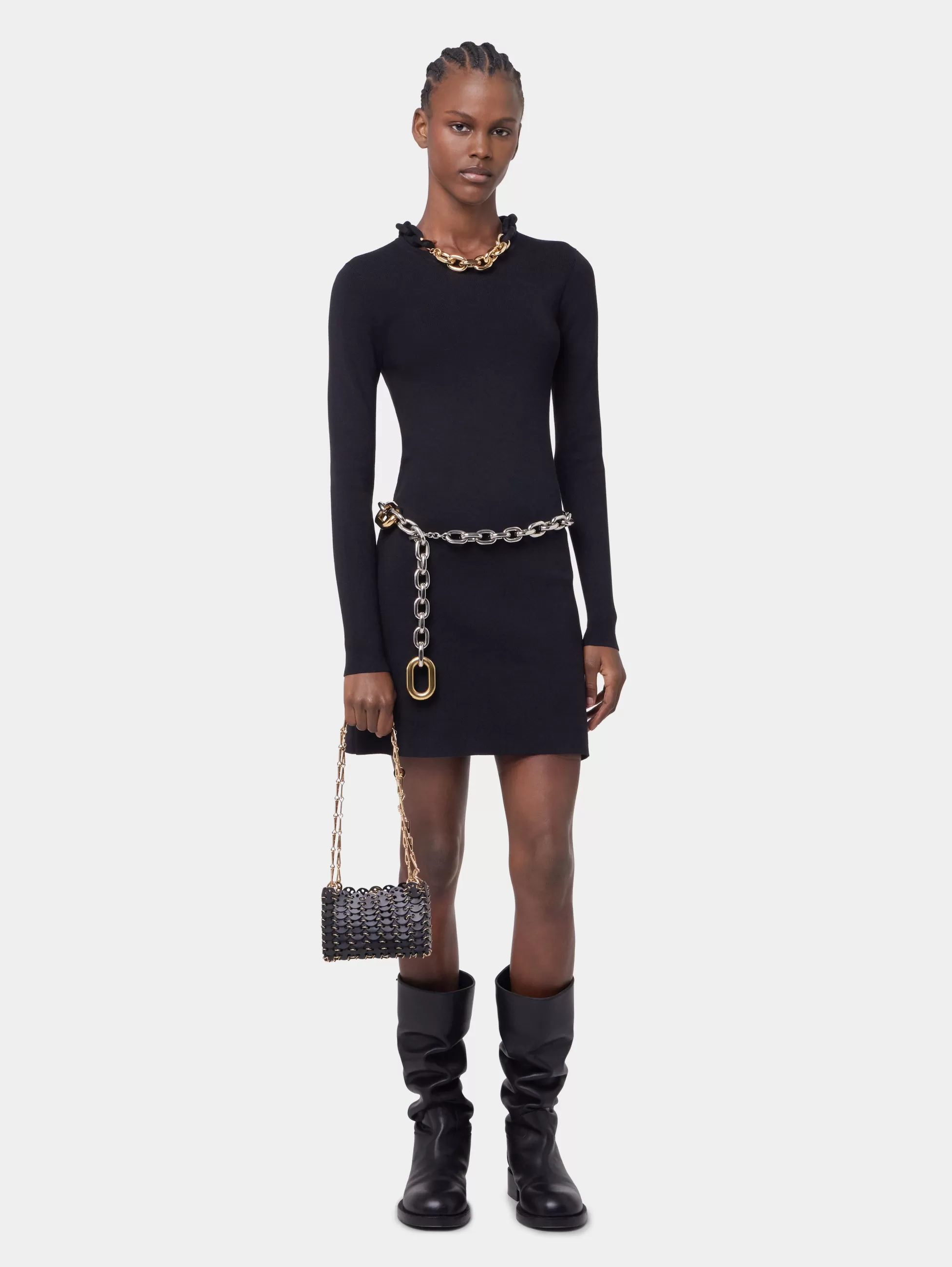 robe_courte_en_maille_3-1.webp Rabanne Sélection De Soirée | Robes^ROBE COURTE EN MAILLE