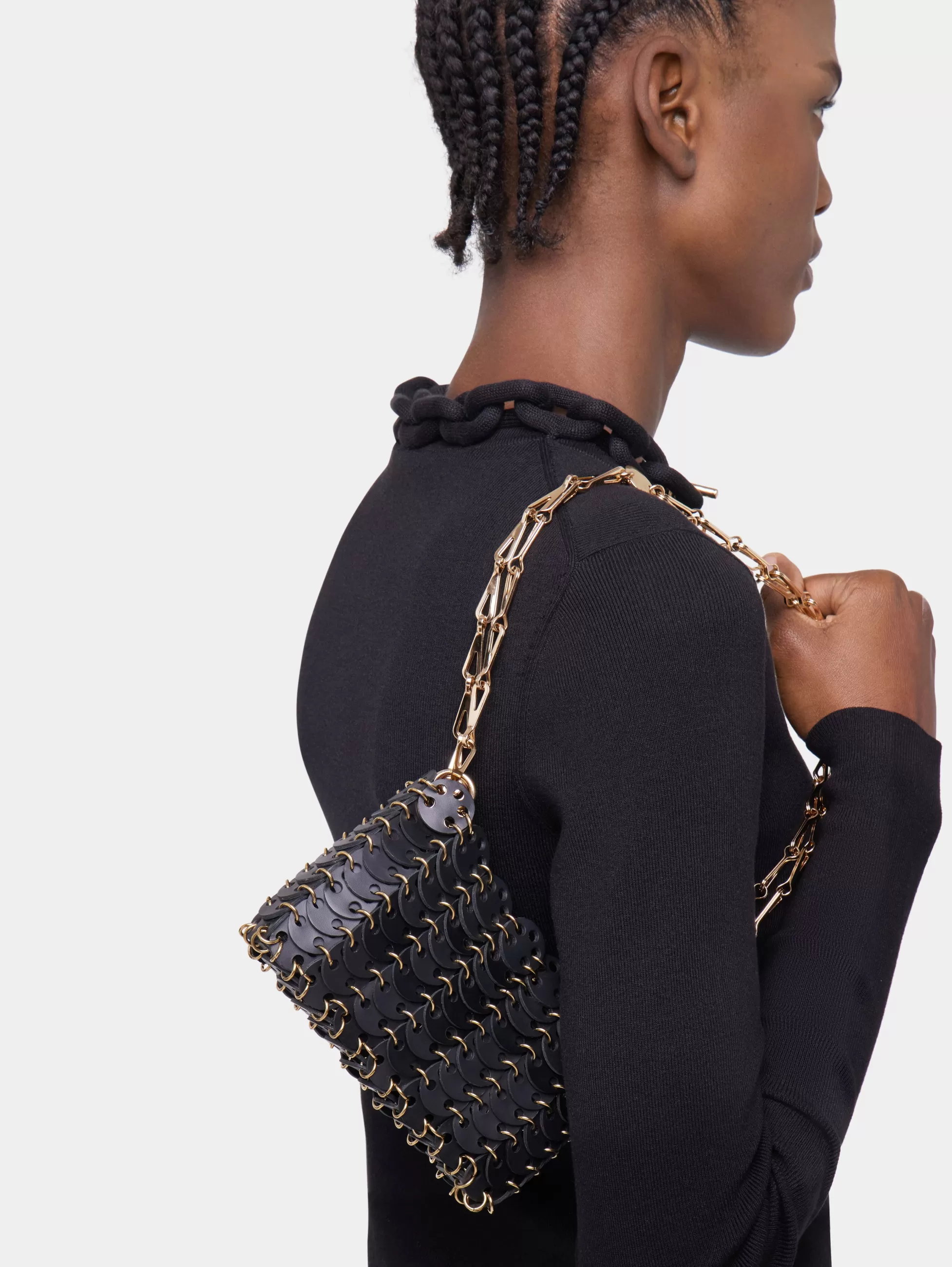 sac__nano_en_cuir_noir_2-1.webp Rabanne Sélection De Soirée | Sacs Porté Épaule^Sac 1969 NANO EN CUIR noir