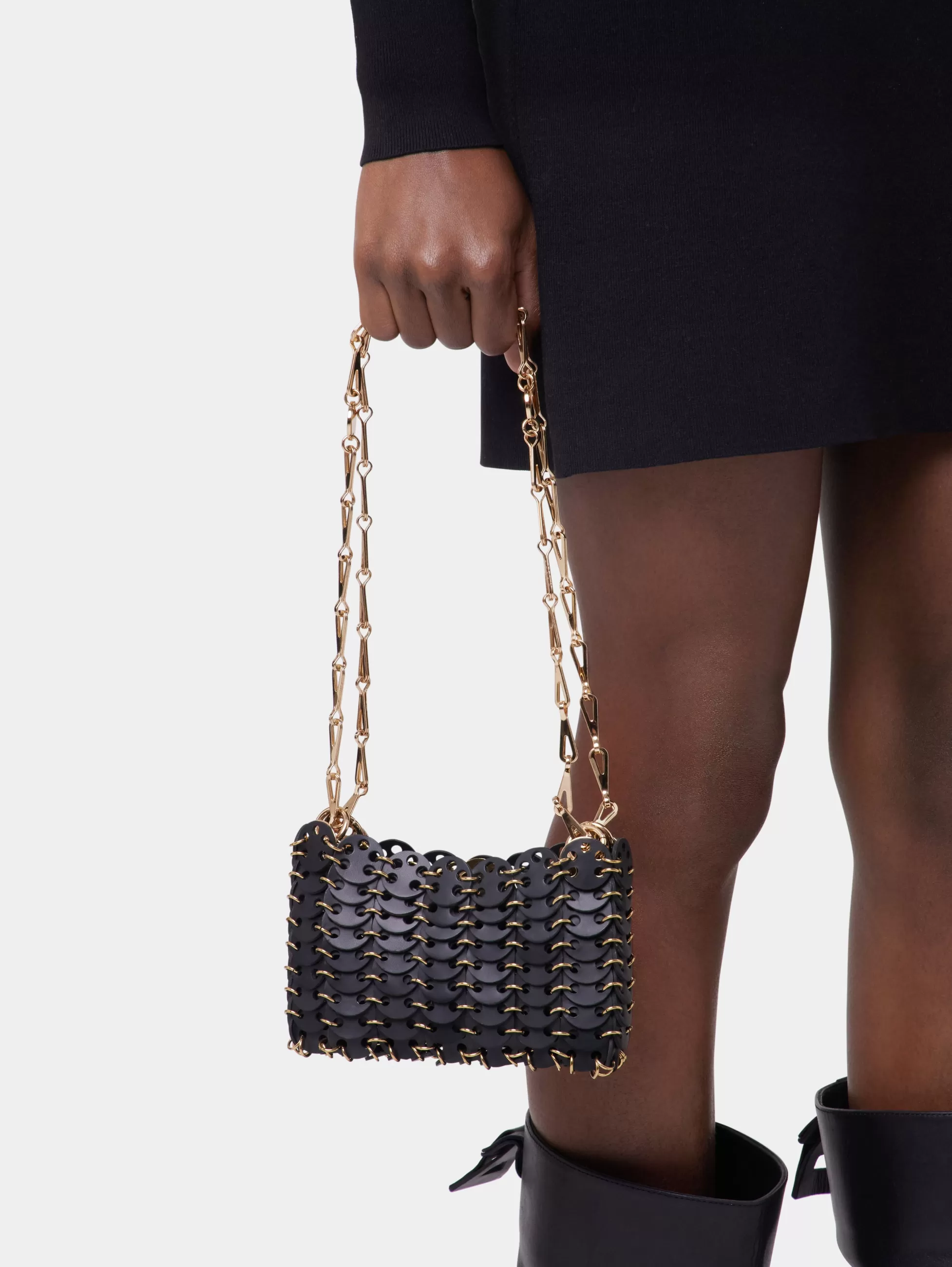 sac__nano_en_cuir_noir_3-1.webp Rabanne Sélection De Soirée | Sacs Porté Épaule^Sac 1969 NANO EN CUIR noir