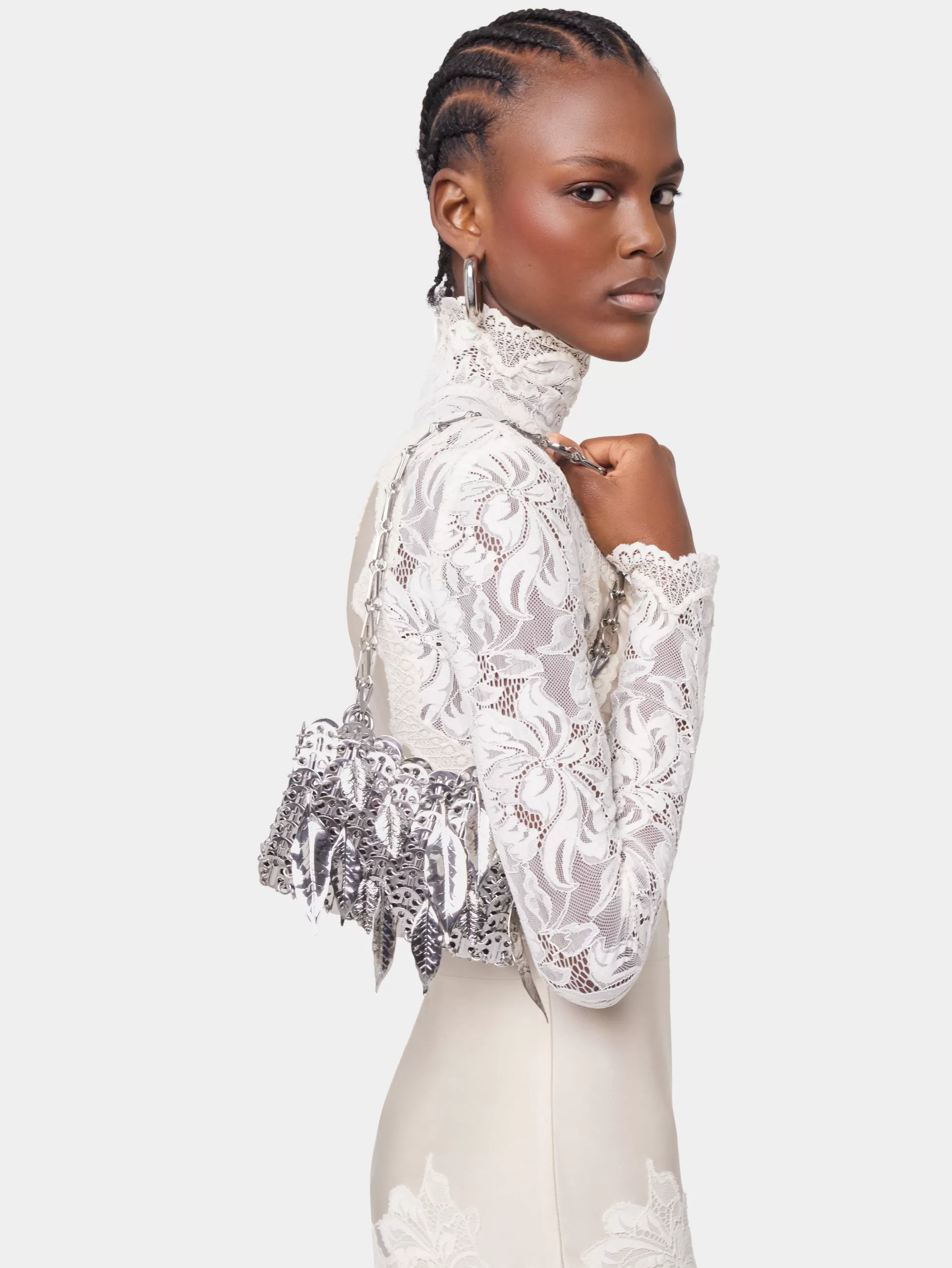 sac_argent__nano_feuilles_metal_3-1.webp Rabanne Sélection De Soirée | Personnalisez Votre Sac^SAC ARGENT 1969 NANO FEUILLES METAL