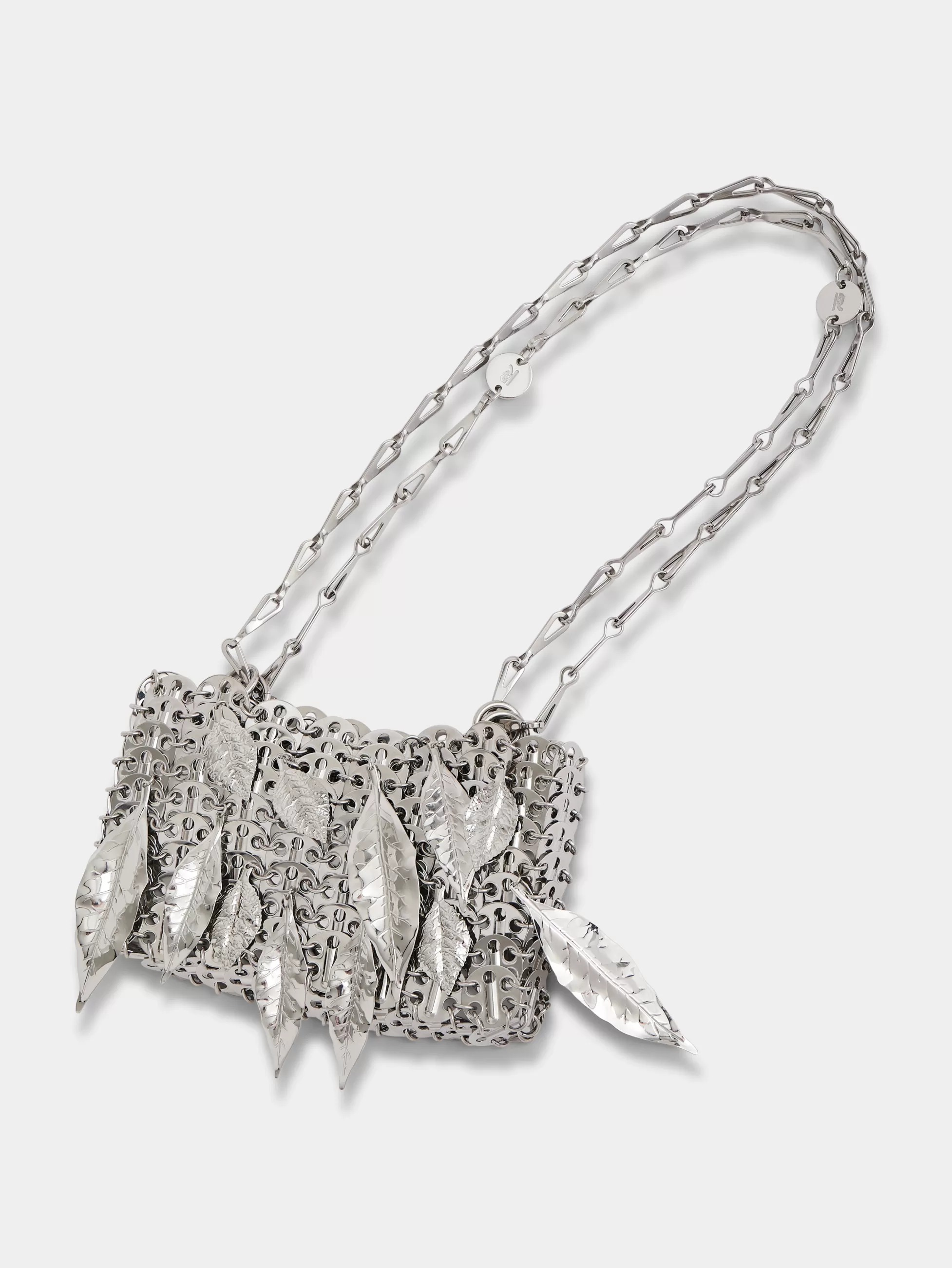 sac_argent__nano_feuilles_metal_4-1.webp Rabanne Sélection De Soirée | Personnalisez Votre Sac^SAC ARGENT 1969 NANO FEUILLES METAL