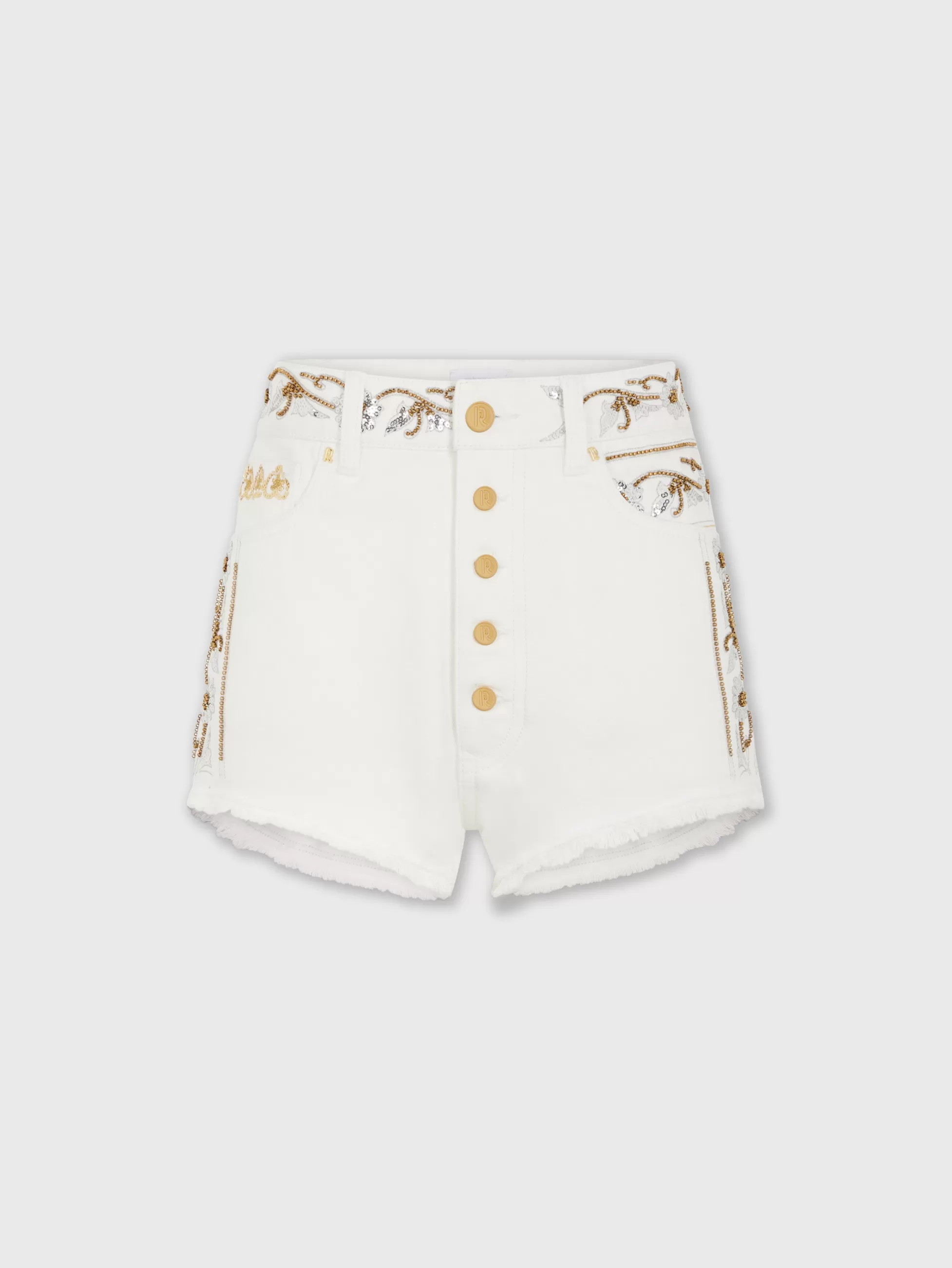 Rabanne Denim | Pantalons^Short brodé en denim blanc cassé