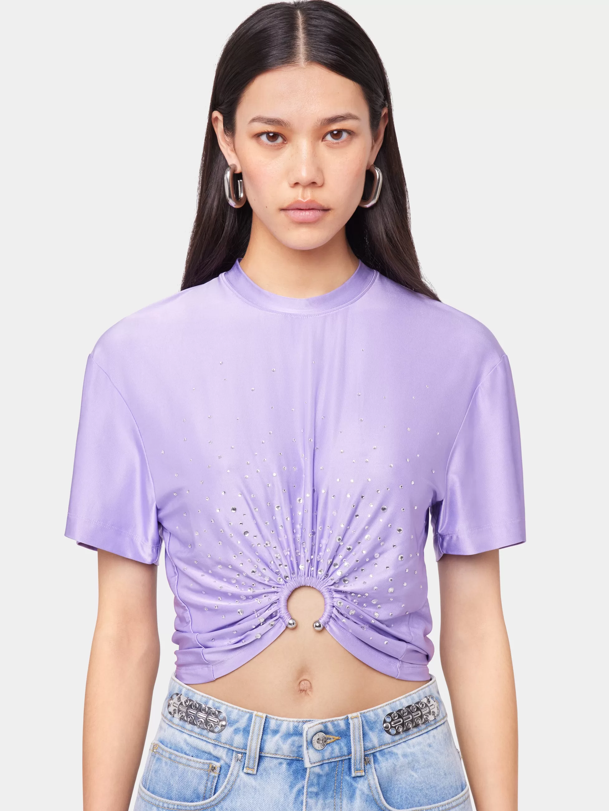 Rabanne Sélection De Soirée^TEE-SHIRT PIERCING LAVANDE EN JERSEY