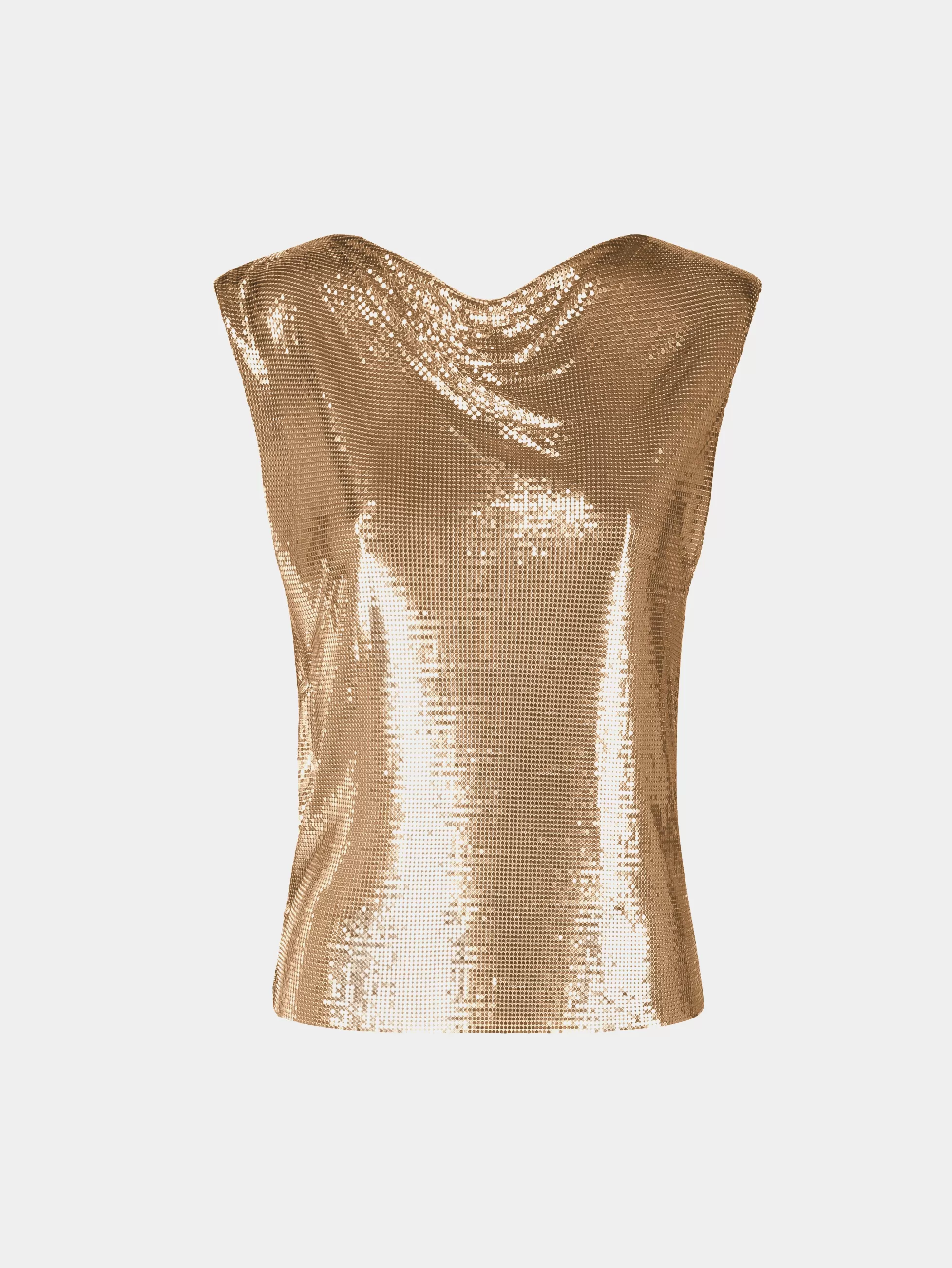 Rabanne Sélection De Soirée | Hauts^Top dans une mini-maille dorée